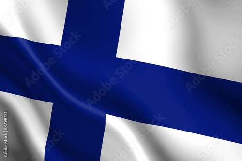 Flag of finland waving in the wind