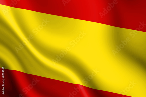 Spanish flag waving in the wind