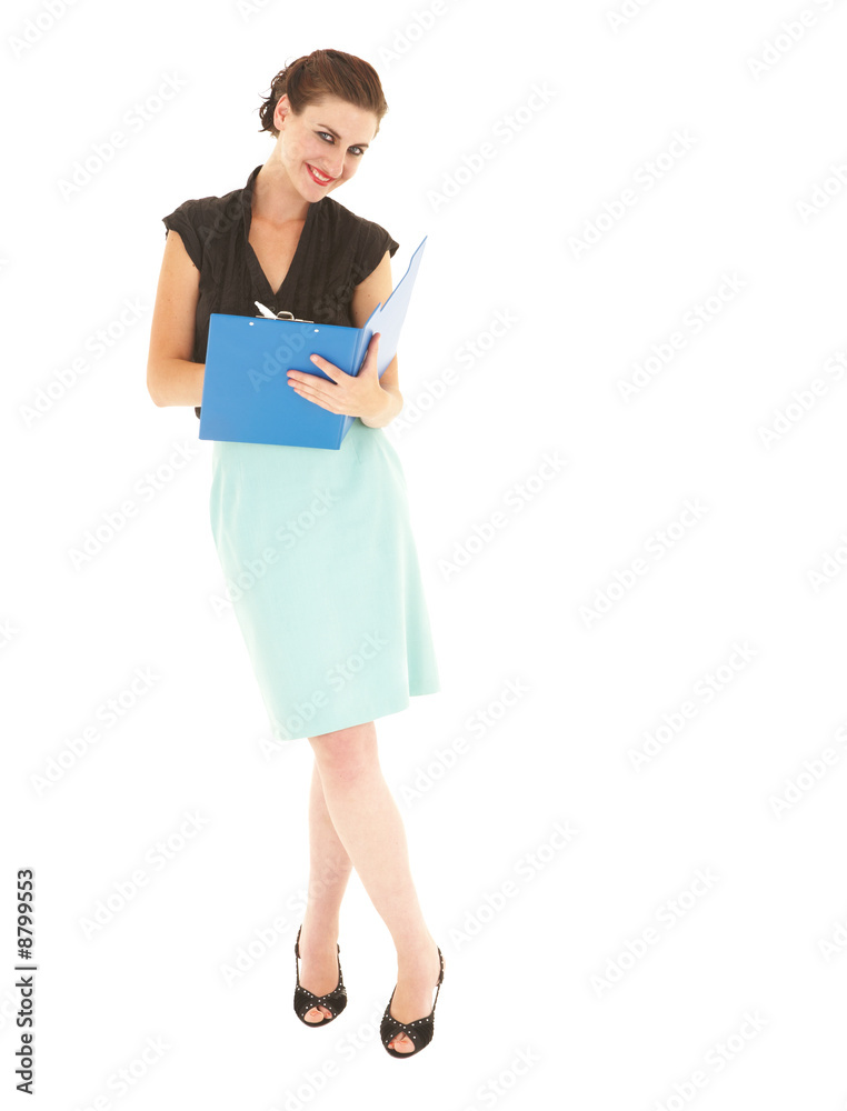 Young adult brunette businesswoman in a black office outfit Young adult brunette businesswoman in a black office outfit