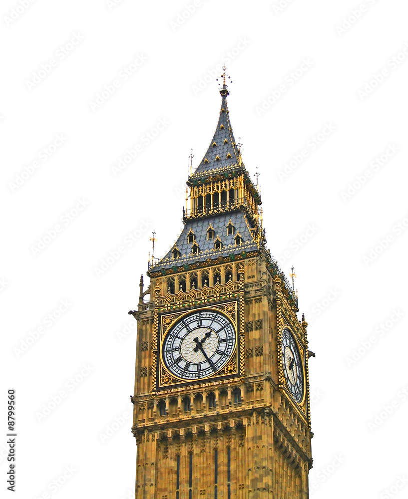 Naklejka premium Big ben isolated on white background