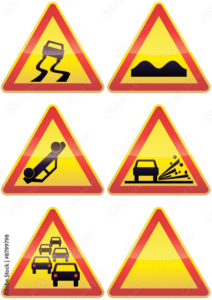 Panneaux de signalisation métal de danger temporaire (détouré)