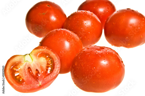 sliced red tomato