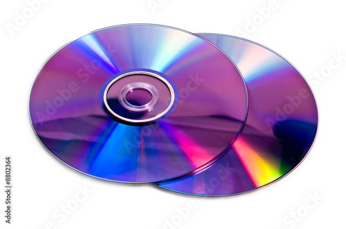 Compact disc isolated over white