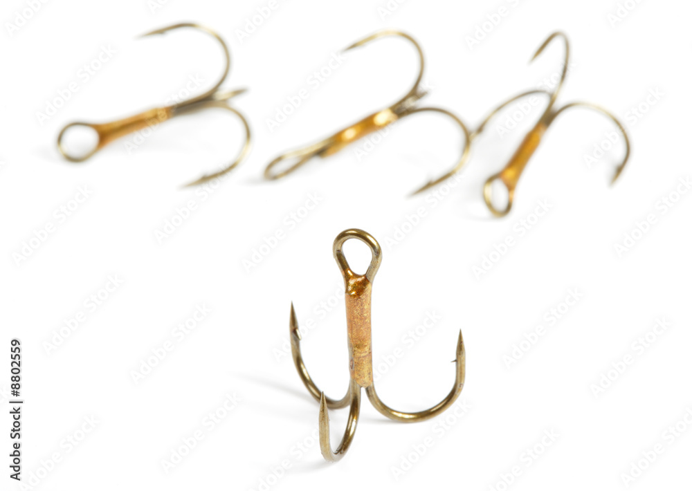 Triple fishing hooks