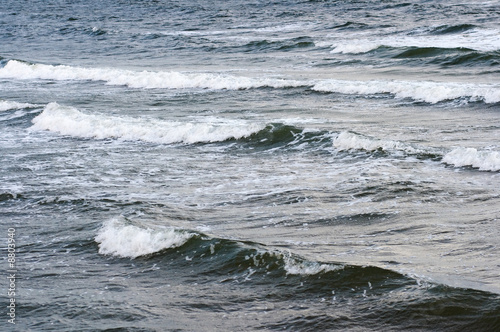 Surf waves and summer sea surface