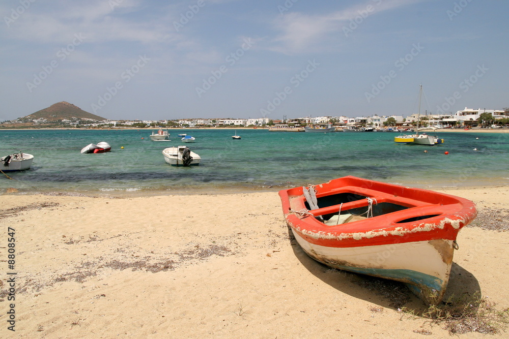 Red boat, Naxos, Greece