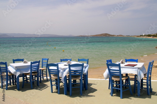 Greek tavern by the sea, Naxos, Greece