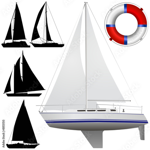 sailing boat vector