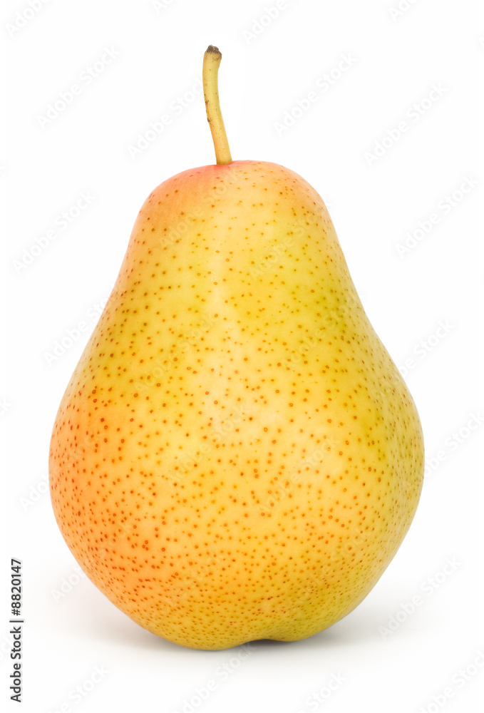 Yellow pear on a white background