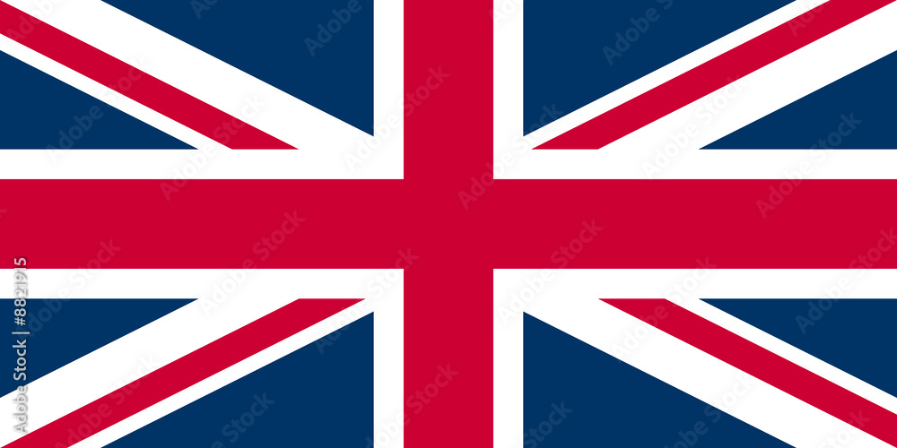 Naklejka premium UK Flag Union Jack - 2:1 ratio and true colours