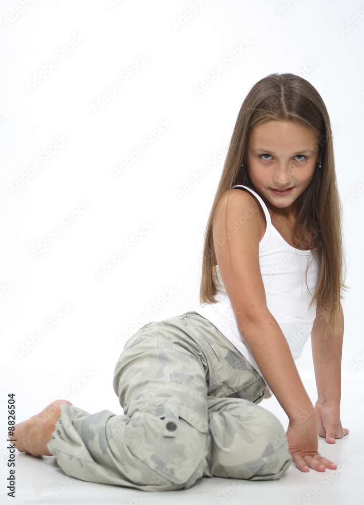 The young girl. (imitation of the woman)