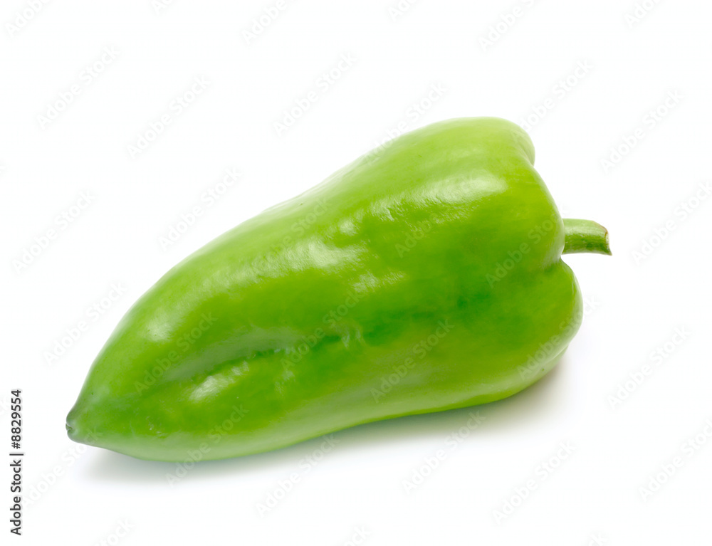 One green pepper isolated on white for your design One green pepper isolated on white for your design
