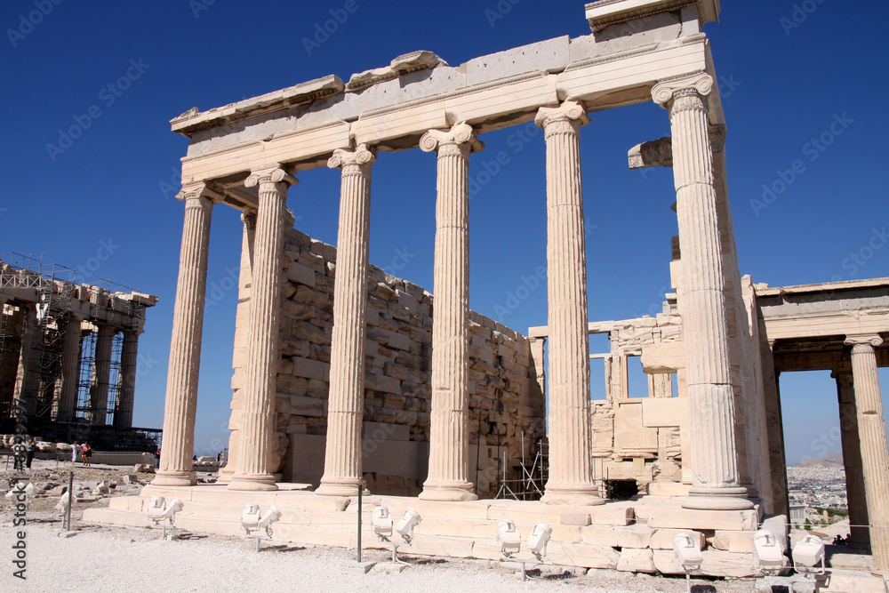 Acropolis in Athens – Greece, details of the Erechtheum