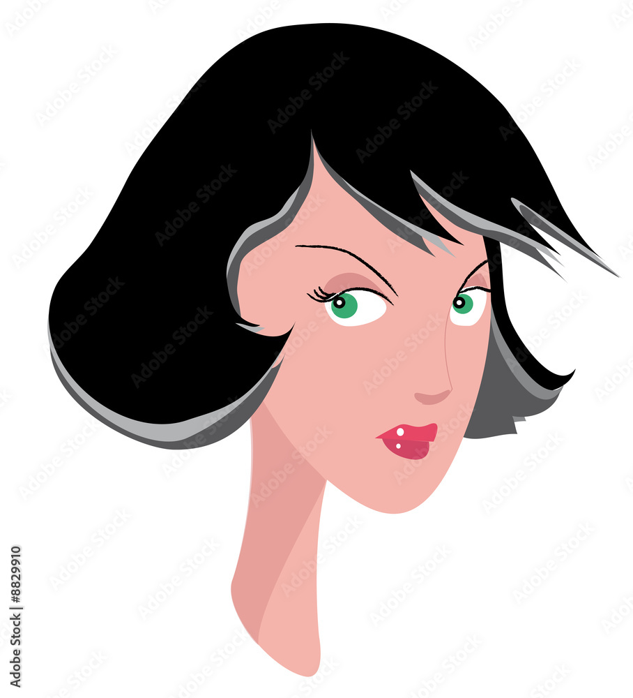 Illustration portrait femme brune Illustration portrait femme brune