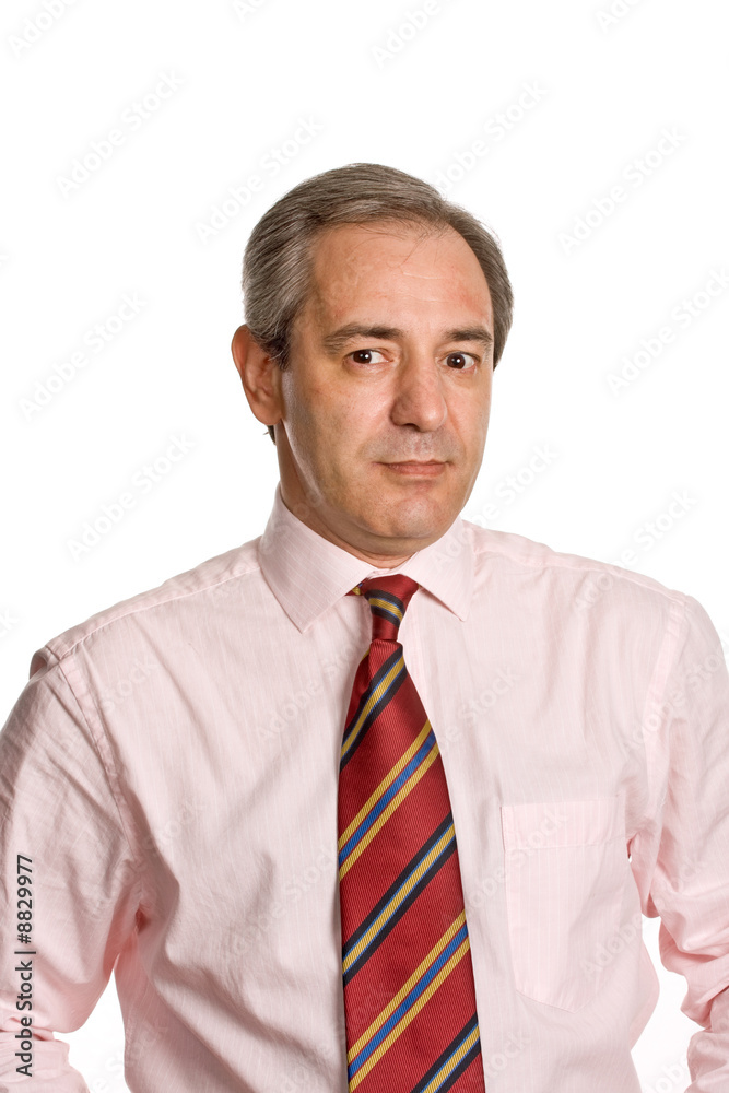 mature business man portrait in white background mature business man portrait in white background
