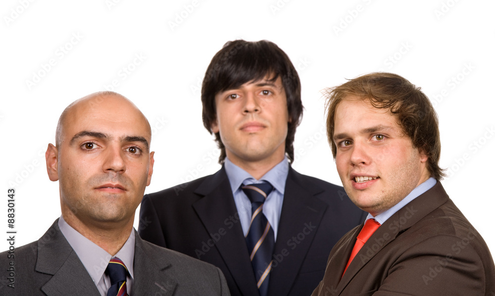 three business man isolated on white background three business man isolated on white background