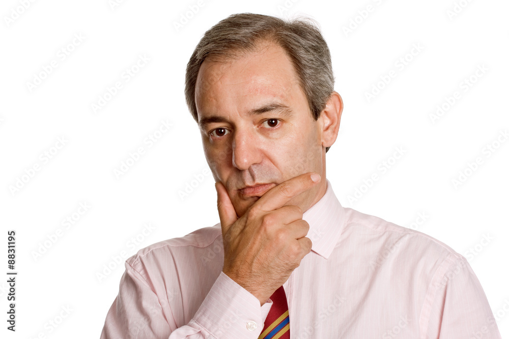 mature business man portrait in white background mature business man portrait in white background