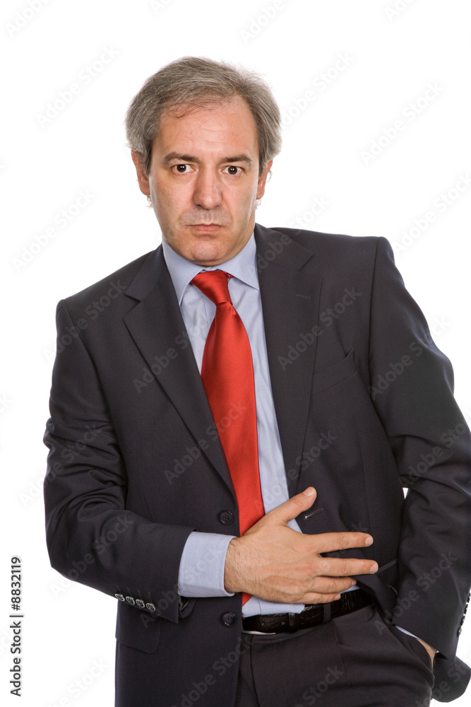 mature business man portrait in white background mature business man portrait in white background