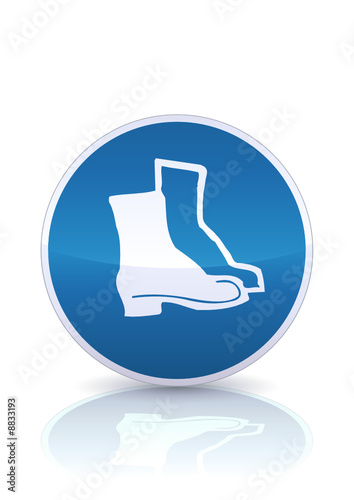 Panneau de protection obligatoire des pieds (reflet métal)