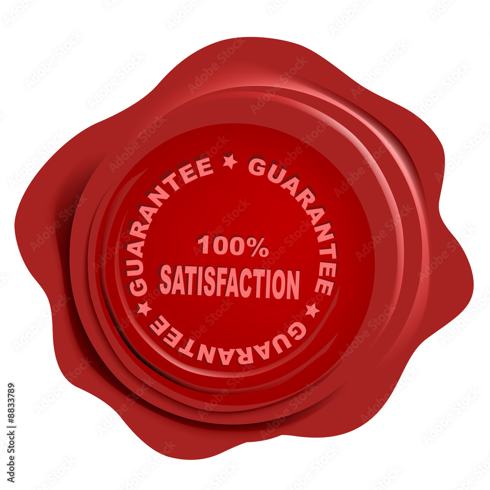 realistic wax seal with text: guarantee realistic wax seal with text: guarantee
