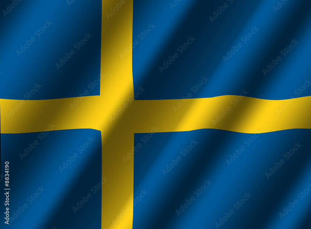 Swedish flag with ripples illustration Swedish flag with ripples illustration