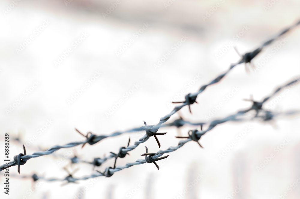 Barbwire abstract picture, overblown