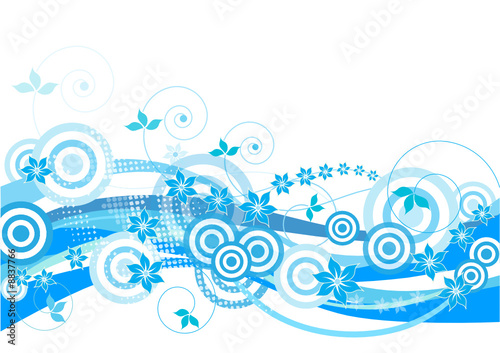 Blue floral background
