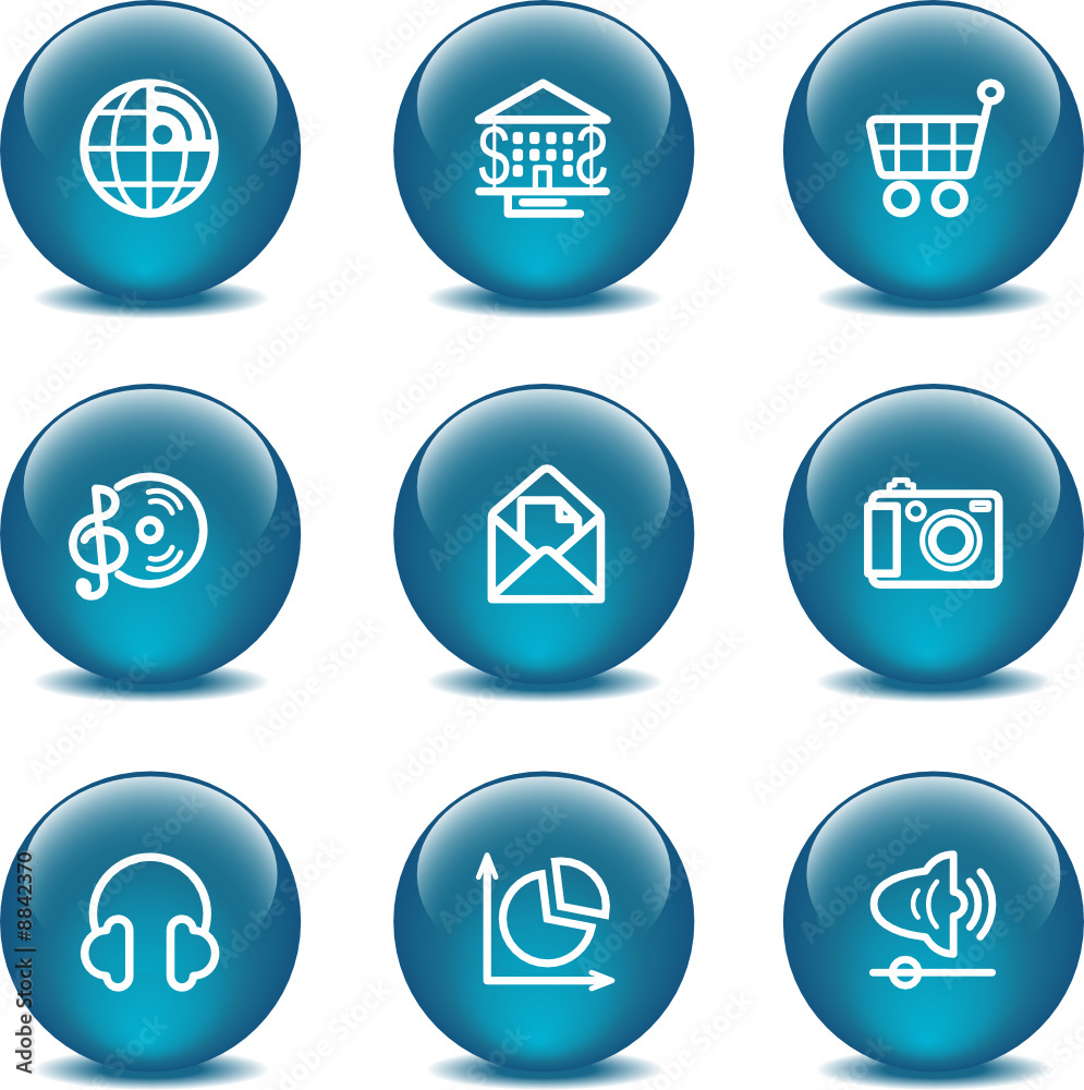 Glass ball web icons, set 5 Glass ball web icons, set 5