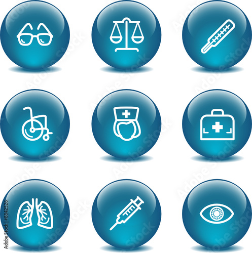 Glass ball web icons, set 13