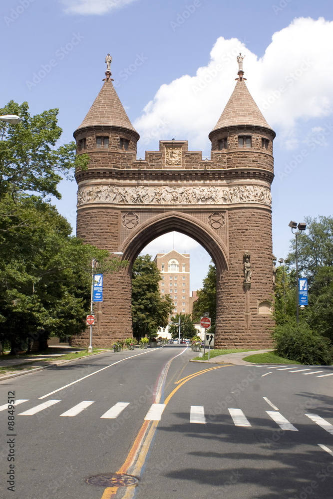 The brownstone Soldiers and Sailors Memorial Arch - Hartford, CT