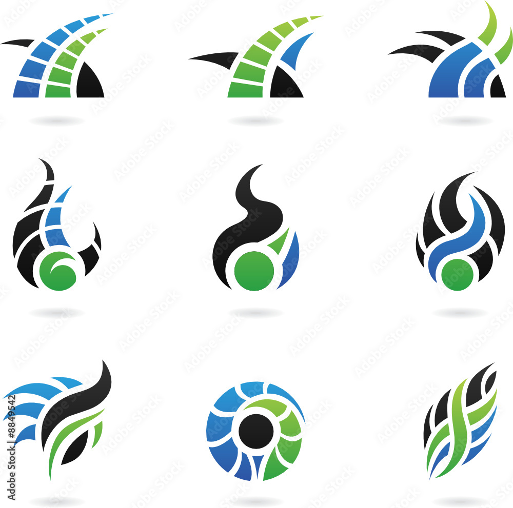 Obraz premium dynamic logo shapes and graphic design elements