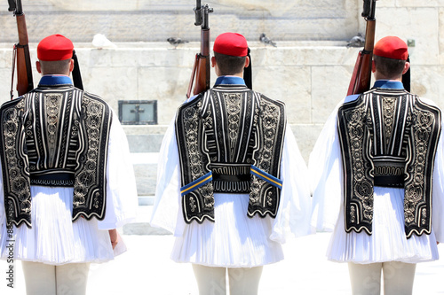 Ceremonial changing guards in Athens, Greece