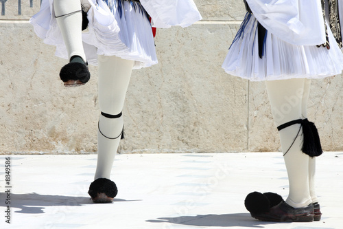 legs, ceremonial changing guard in Athens, Greece