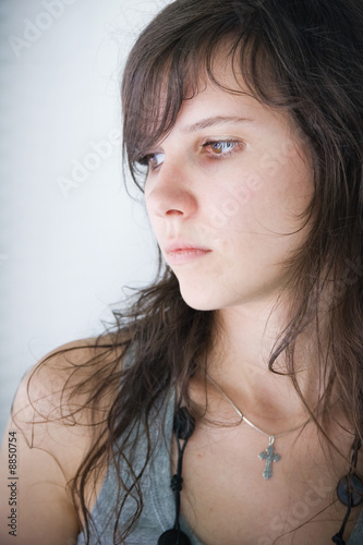 Portrait of the thoughtful girl
