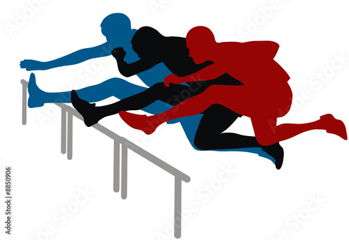 Abstract vector illustration of hurdle race