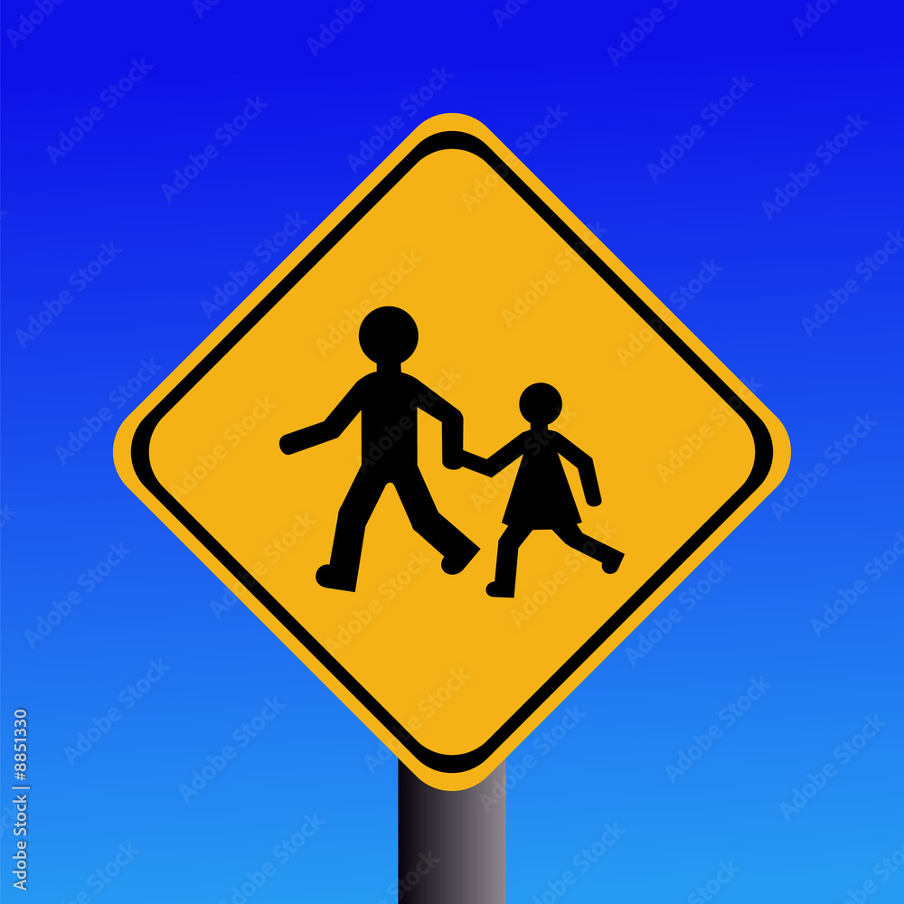 Warning children on road sign illustration Warning children on road sign illustration