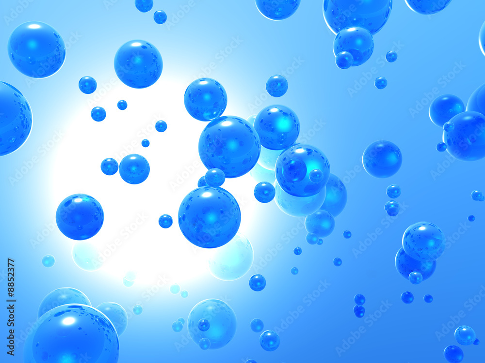 Billes bleu transparentes