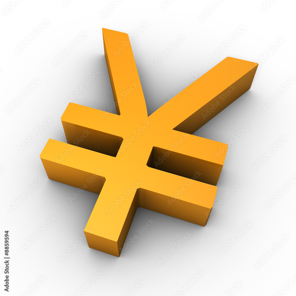 Obraz premium renminbi yen 3d symbol