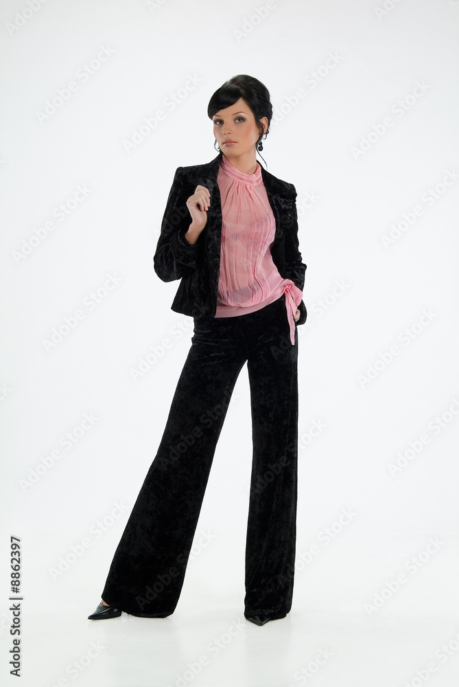 Young attractive woman in fashionable dress Young attractive woman in fashionable dress