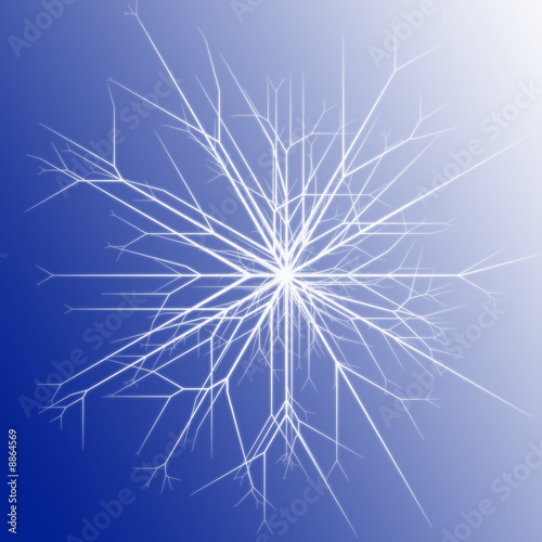 Abstract illustration of a snowflake pattern on color gradient