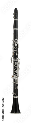 Clarinet musical instrument isolated on white