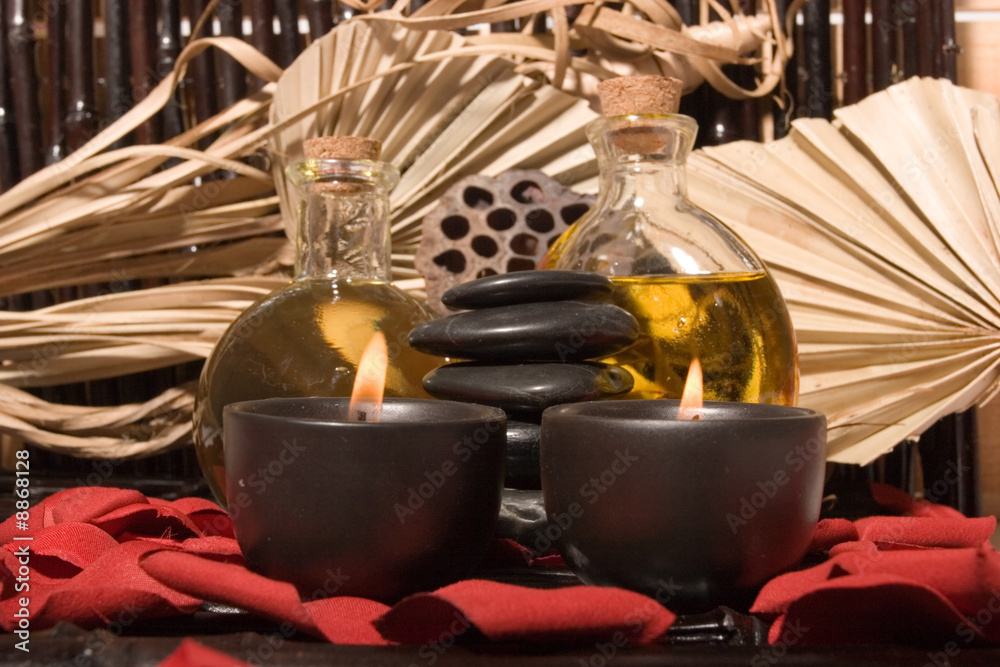 Essential body massage oils in bottles Essential body massage oils in bottles