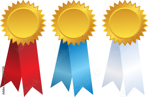 vector gold award ribbons