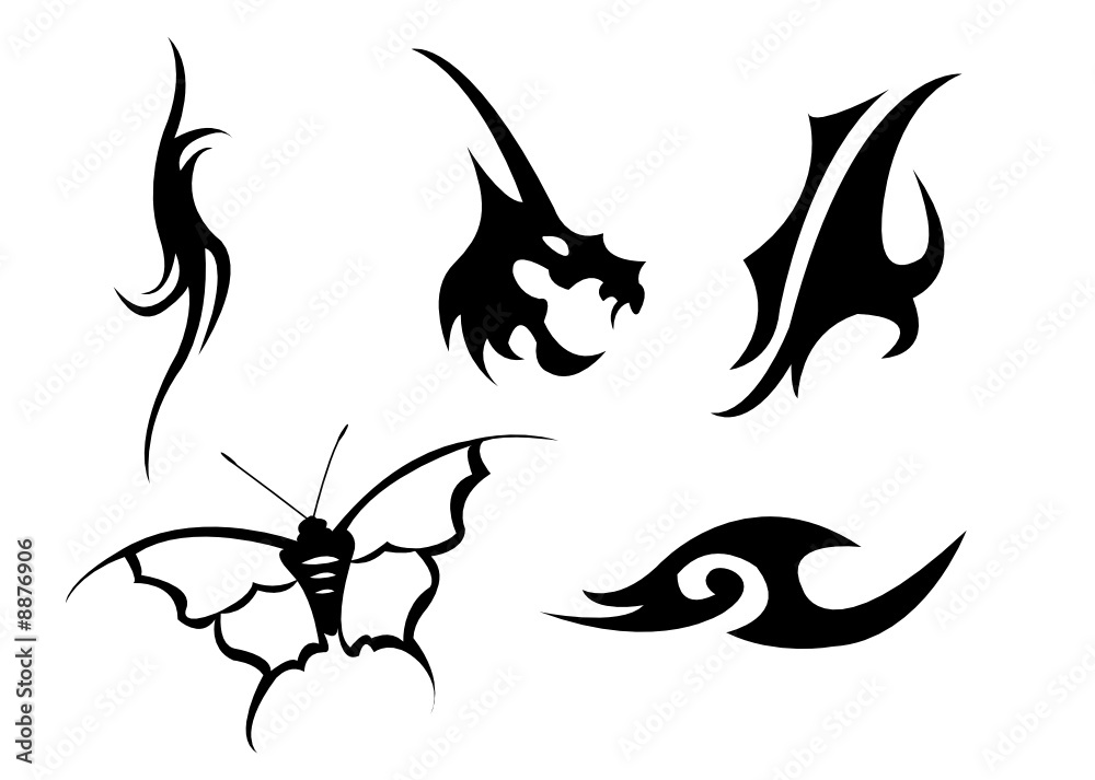 Obraz premium A set of High Quality Tribal Original Tattoos