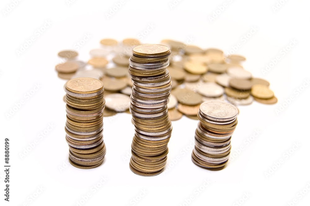 Coins isolated on white background Coins isolated on white background