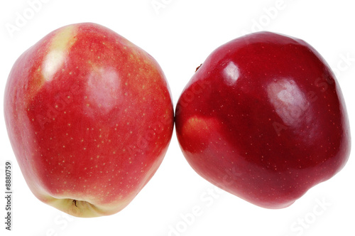 two ripe apples. isolated on white