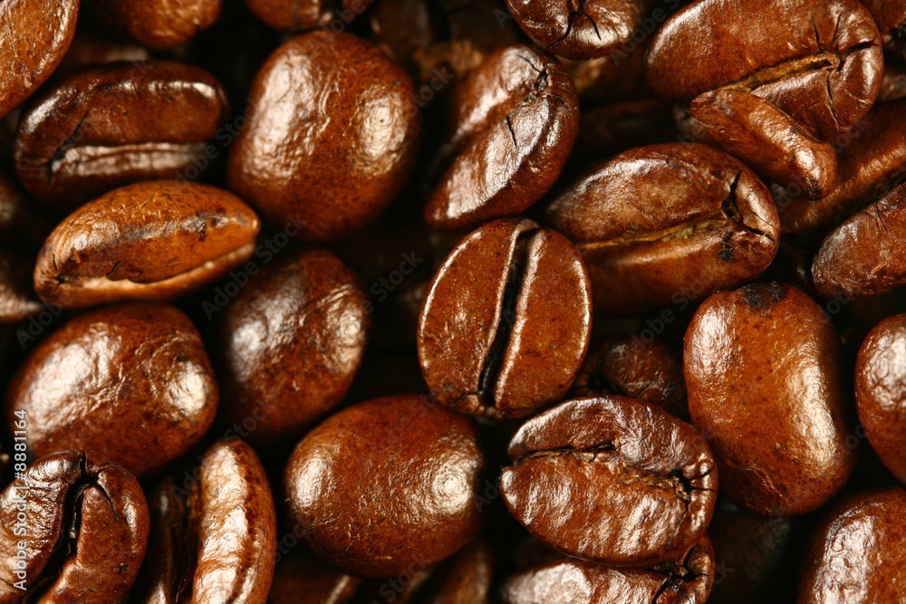 Naklejka premium coffee beans aroma food background