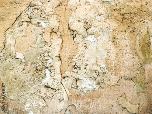 An damaged fragment of old painted wall