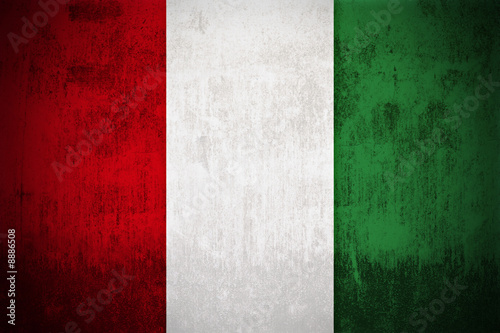 Weathered Flag Of Italy, fabric textured #8886508