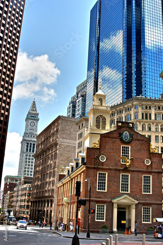 a colorful and stylized image of downtown boston Fototapet